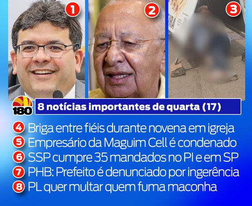 Rafael é o 2º governador mais bem avaliado do Brasil, MPF denuncia Dr. Pessoa e acidente com motociclista marca quarta-feira no Piauí