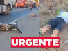 Homem morre após colidir moto contra ciclista e ser arremessado contra caminhão na BR-343 (Foto: )